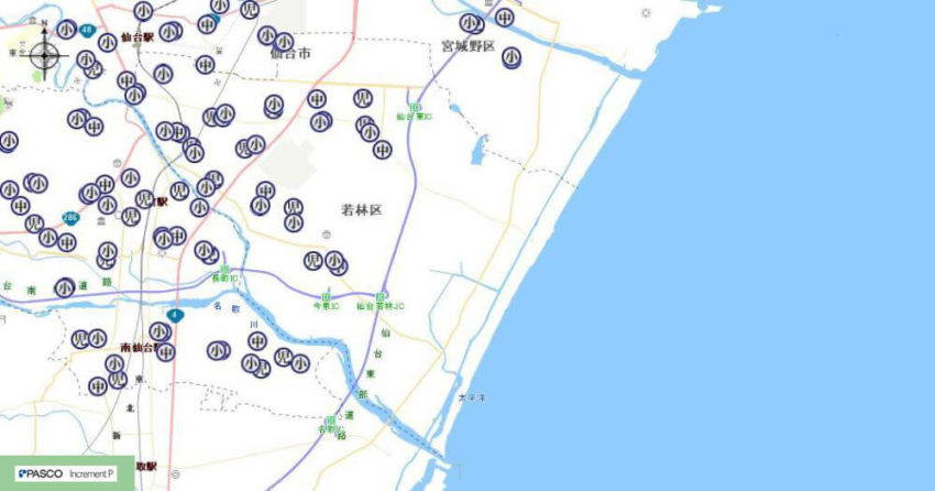 【若林区】学校・団体紹介地図イメージ